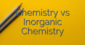 Chemistry vs Inorganic Chemistry