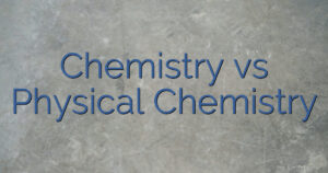 Chemistry vs Physical Chemistry