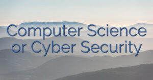 Computer Science or Cyber Security