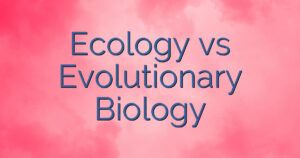 Ecology vs Evolutionary Biology